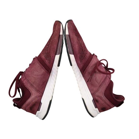 New Balance Shoes Mens 8.5 Sneakers Lifestyle 247 Suede Burgundy Active Casual - Picture 9 of 13
